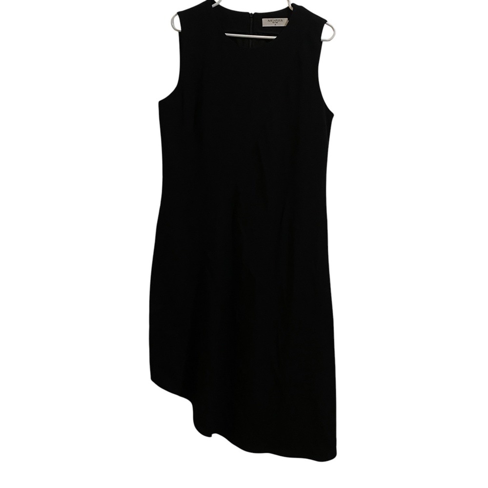 M.M. LaFleur Size 12 The Lara Black Dress Heavy Crepe Glam Asymmetric Hem LBD